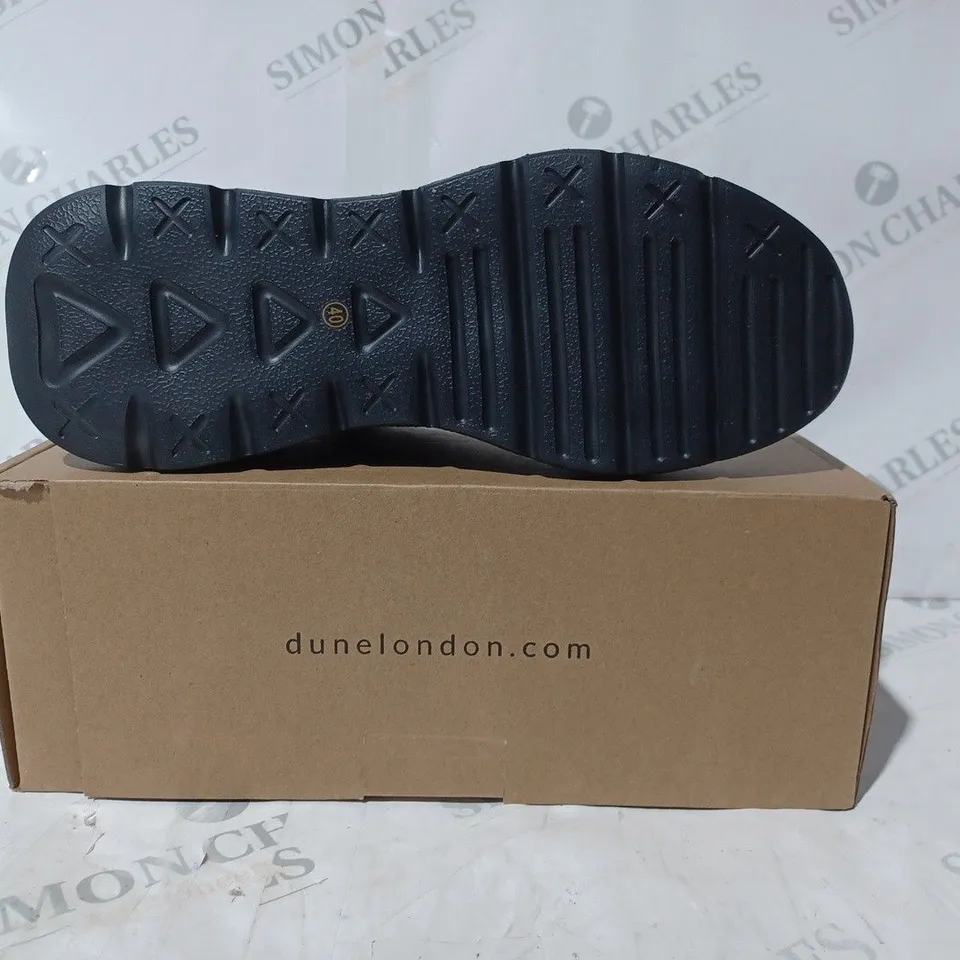 BOXED PAIR OF DUNE LONDON ELIXIR SPORT SHOES IN BLACK SIZE 7