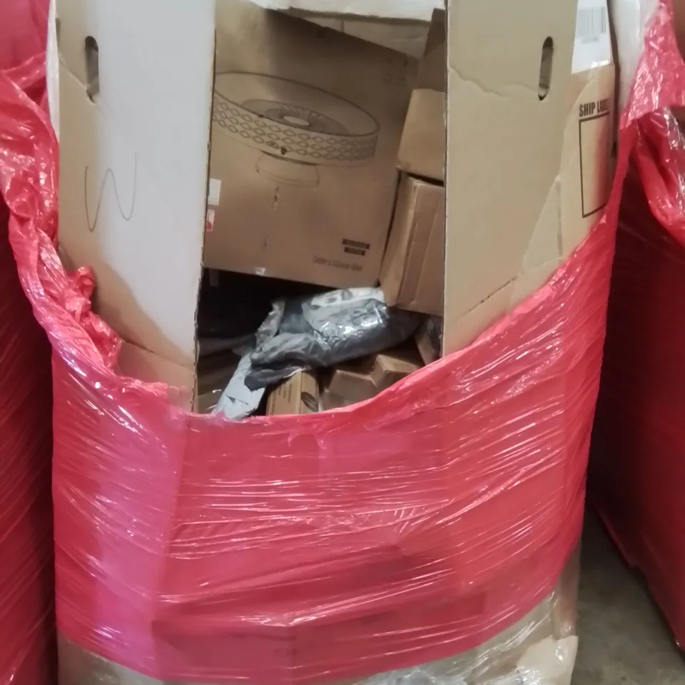 PALLET OF ASSORTED HOUSEHOLD ITEMS TO INCLUDE LAUNDRY BASKET, ELHO PLANTERS AND TOILET SEATS