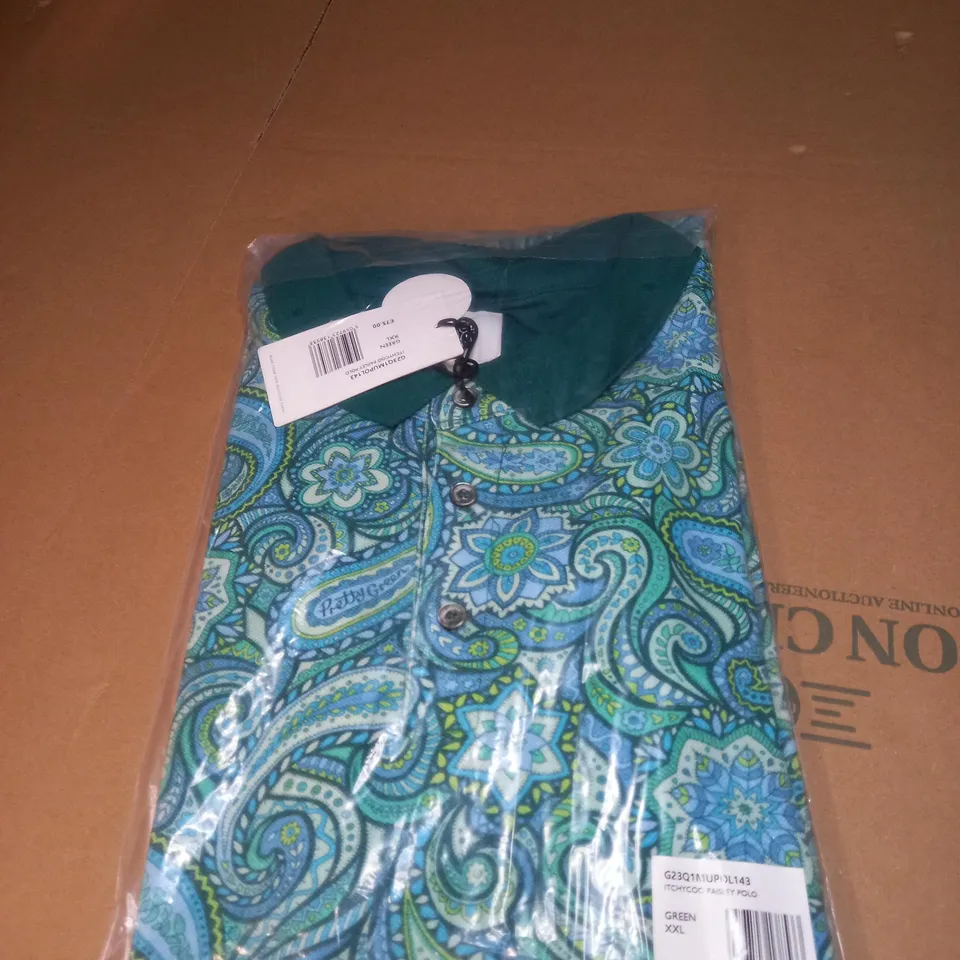 MENS PRETTY GREEN ITCHYCOO PAISLEY POLO SHIRT SIZE XXL