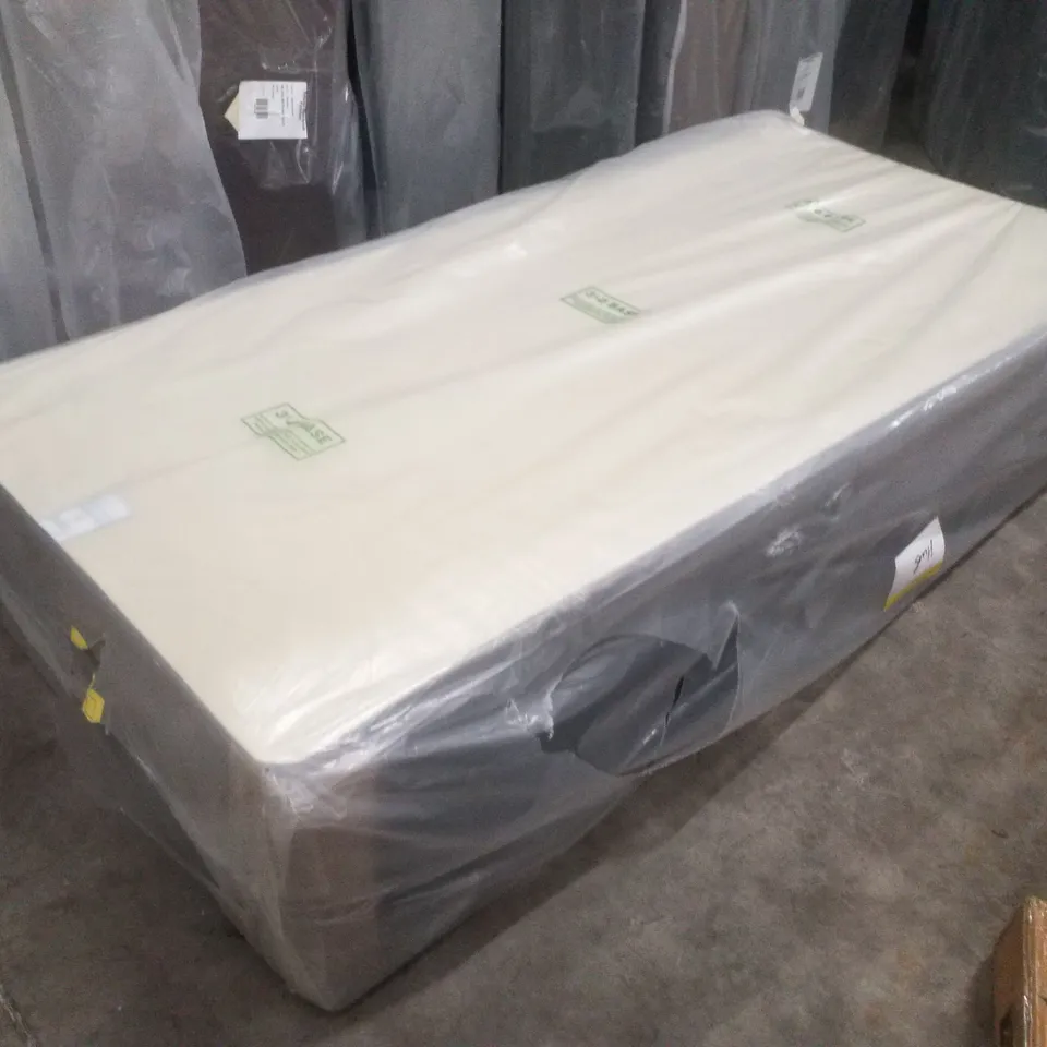 BAGGED 3FT SINGLE DIVAN BASE - 0 DRAWERS - GRAPHITE GREY