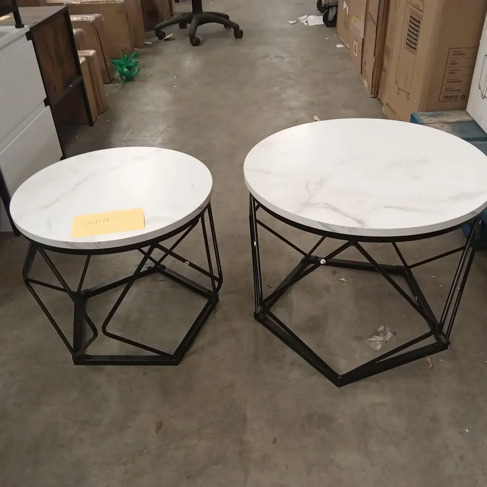 VIDA DESIGNS BROOKLYN MARBLE NEST OF TABLES SET OF 2