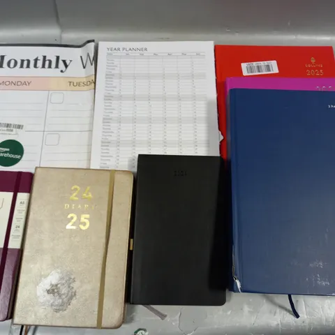 LOT OF 12 ASSORTED DIARIES AND PLANNERS INCLUDES 2023/24/25