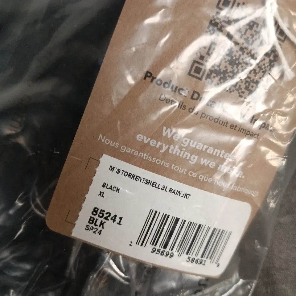 BAGGED PATAGONIA MEN'S TORRENT SHELL 3L RAIN JACKET – BLACK, XL