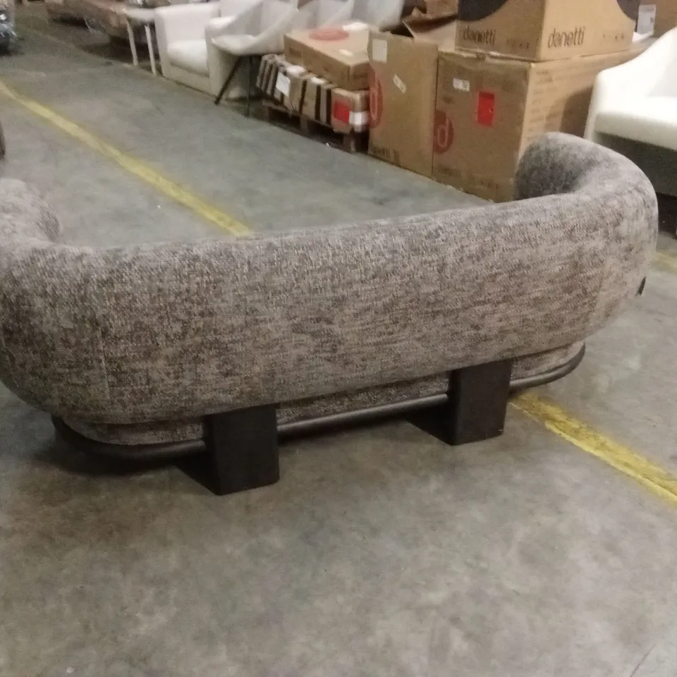 DANETTI FLORENCE MOCHA FABRIC WITH DARK WOOD 2 SEATER SOFA RRP £1099