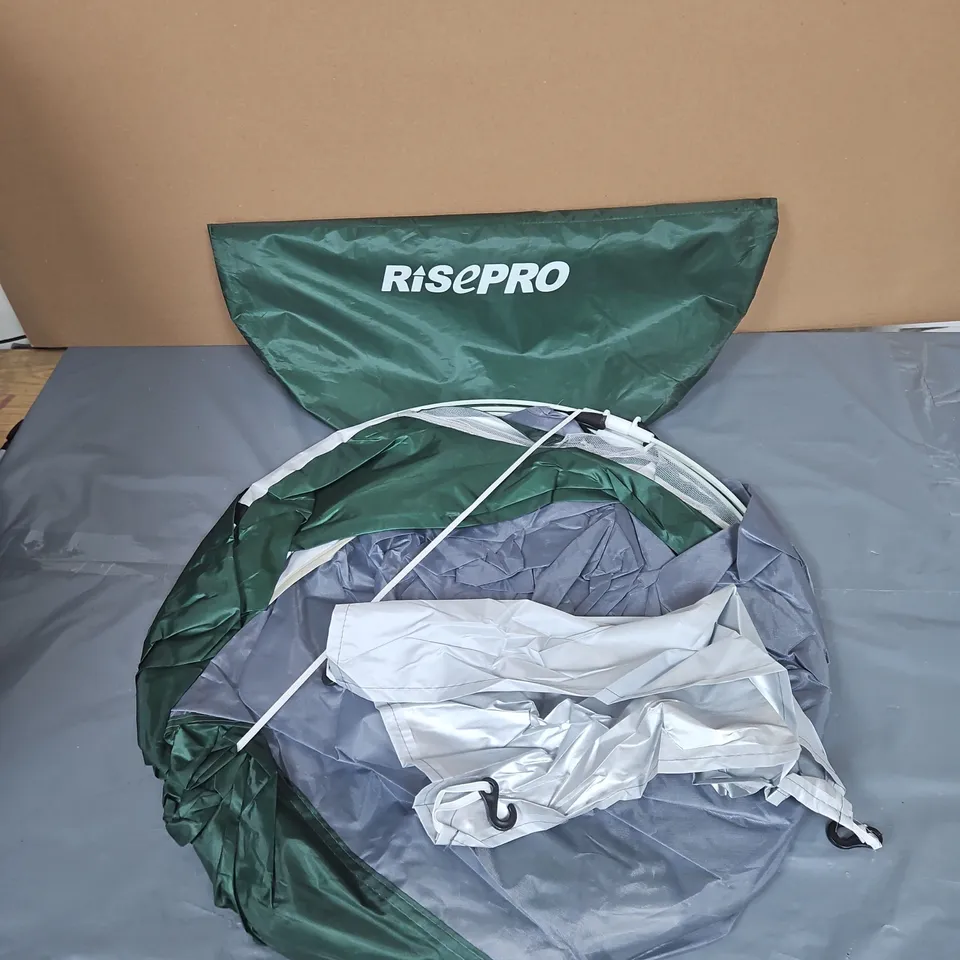 RISEPRO POPUP CAMPING TENT – GREEN ROUND CARRY BAG WITH POLES