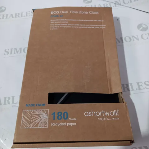 BOXED ASHORTWALK ECO DUAL TIME ZONE CLOCK