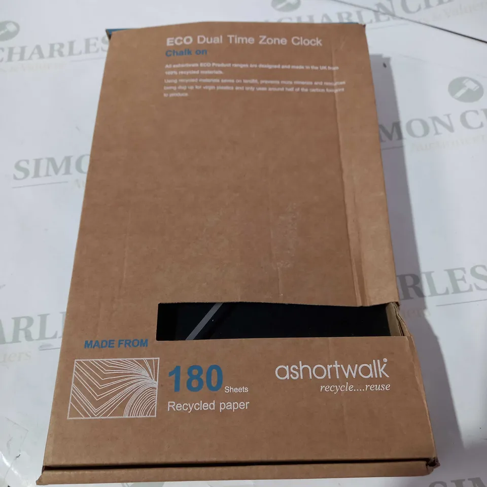 BOXED ASHORTWALK ECO DUAL TIME ZONE CLOCK