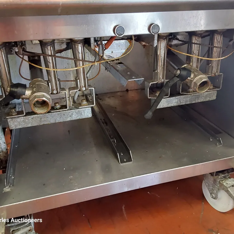MARENO GAS FIRED FREESTANDING DOUBLE TANK DEEP FAT FRYER