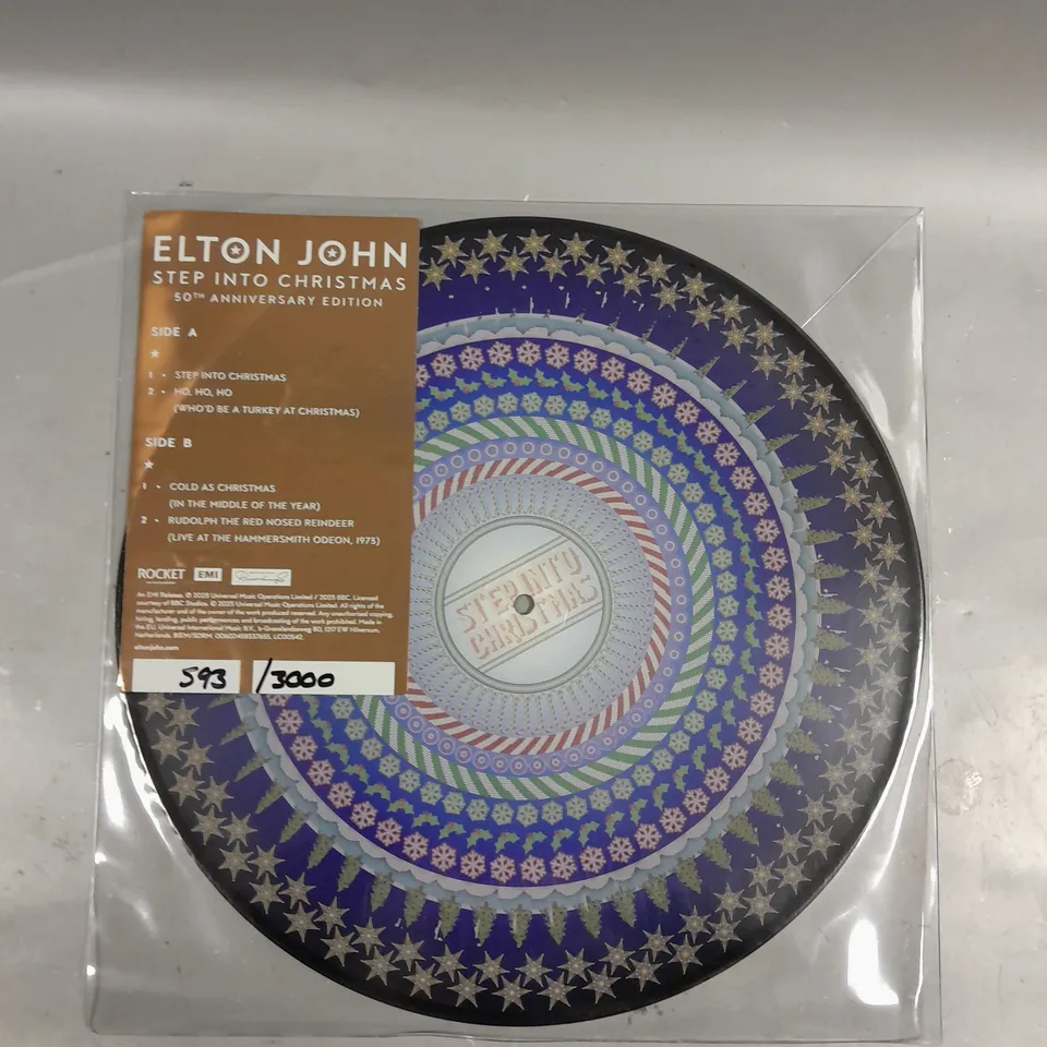 ELTON JOHN STEP INTO CHRISTMAS 50TH ANNIVERSARY VINYL - 593/3000