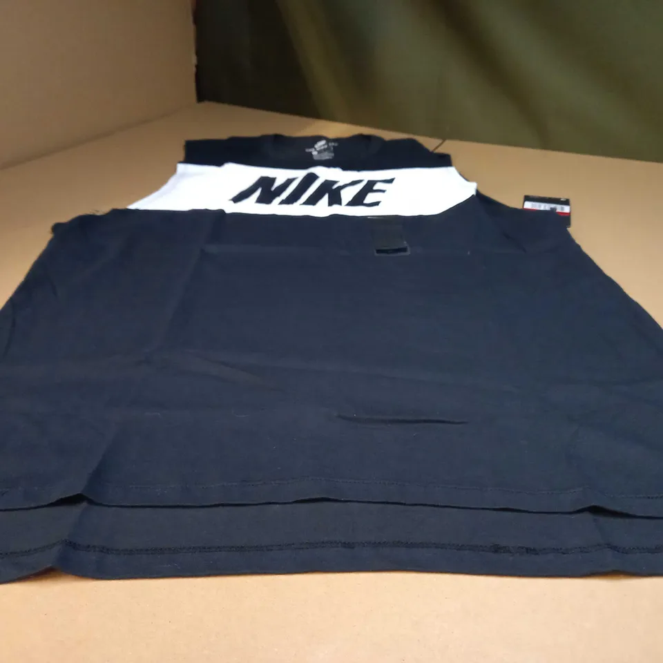 NIKE BLACK/WHITE LOGO MENS VEST TOP - LARGE
