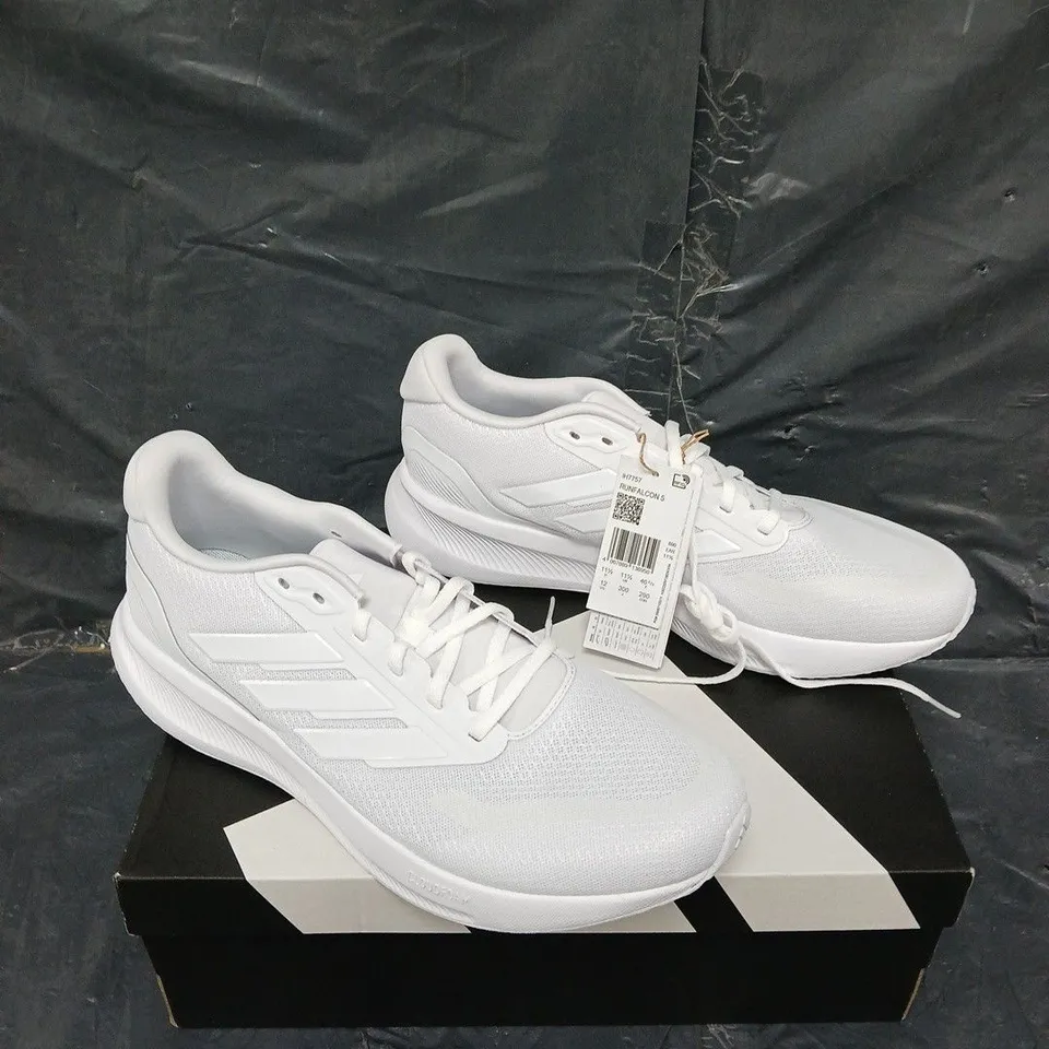 BOXED PAIR OF ADIDAS RUNFALCON 5 WHITE UK 11.5