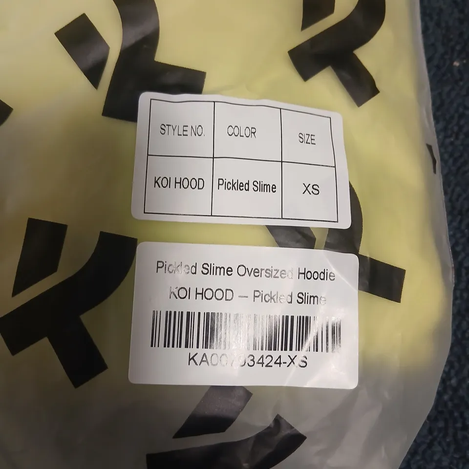 KOI HOOD OVERSIZED HOODIE – PICKLED SLIME, XS