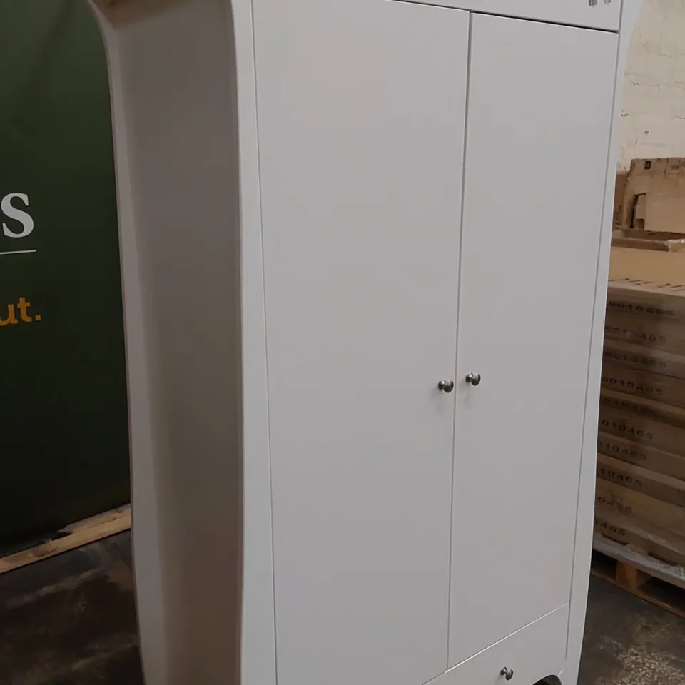DESIGNER CONTEMPORARY 2 DOOR WARDROBE - WHITE