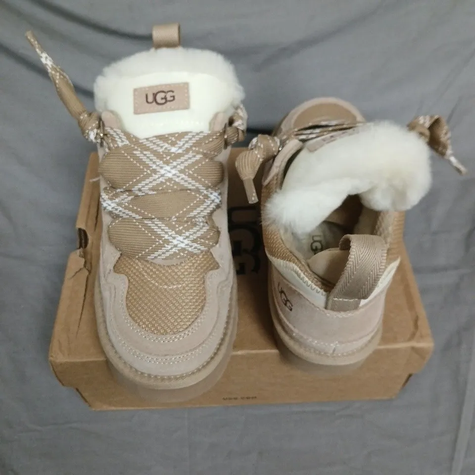 BOXED UGG WOMEN'S BEIGE SHEARLING BOOTS – UK 7