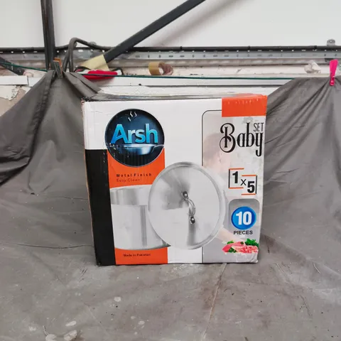 ARSH KITCHEN SET BABY METAL FINISH EASY CLEAN WITH LIDS BOXED