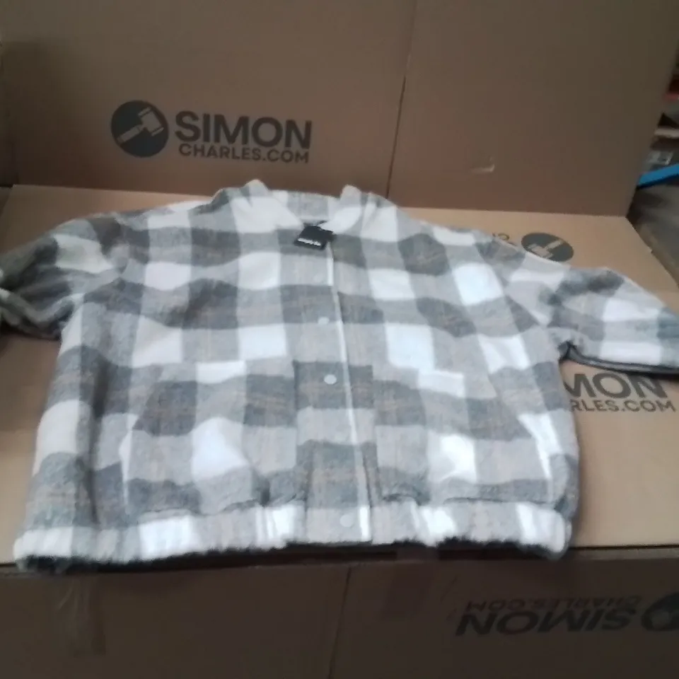 BOXED BRAND NEW APPROXIMATELY 6 SIMPLY BE WOOL BOMBER JACKET GREY SIZE 29