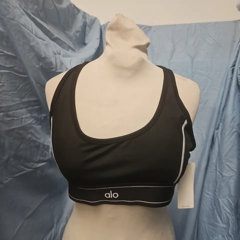 ALO YOGA SPORTS BRA – BLACK, UK 12-14 (EU L)