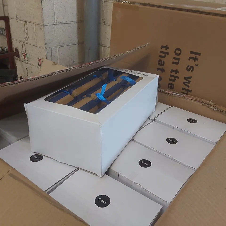 PALLET CONTAINING A VERY LARGE QUANTITY OF ASSORTED BRAND NEW ITEMS INCLUDING: TYPO CHRISTMAS CRACKERS, TYPO OFF THE GRID PASSPORT HOLDERS ECT