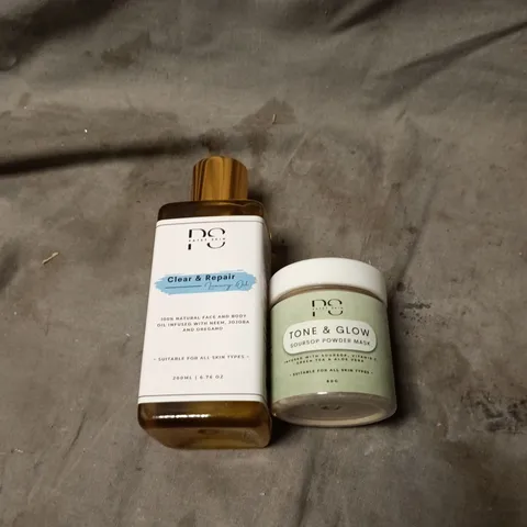 2 X PATET SKIN PRODUCTS: CLEAR AND REPAIR 200ML + TONE AND GLOW 80G