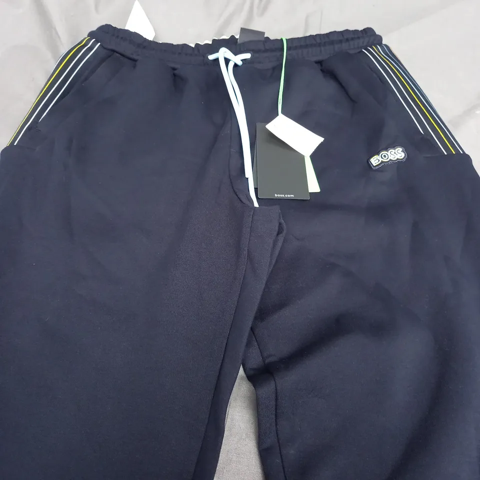 HUGO BOSS NAVY RETRO TRACKSUIT PANTS - SMALL