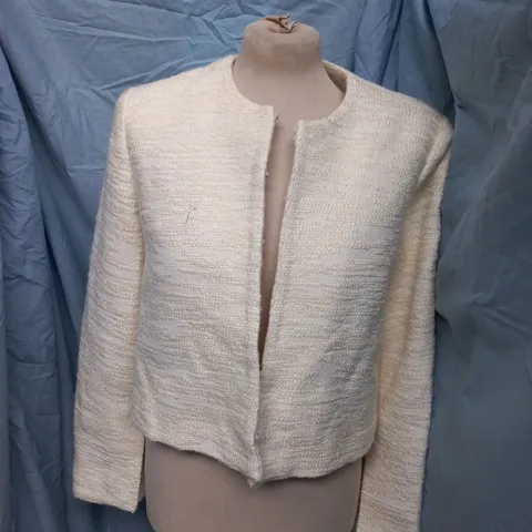 MALINA RUTHIE CROPPED BOUCLE BLAZER – VANILLA, SIZE S