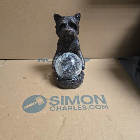 Smart Solar Mystic Dog β Solar-Powered Garden Ornament with Crackle Glass Ball