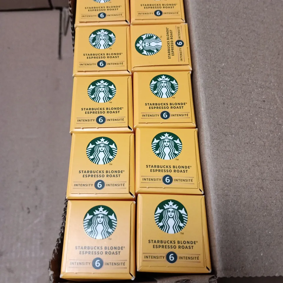 BOX OF APPROXIMATELY 10 PACKS OF STARBUCKS COFFEE PODS (100 PODS, 10 PADS PER PACK)