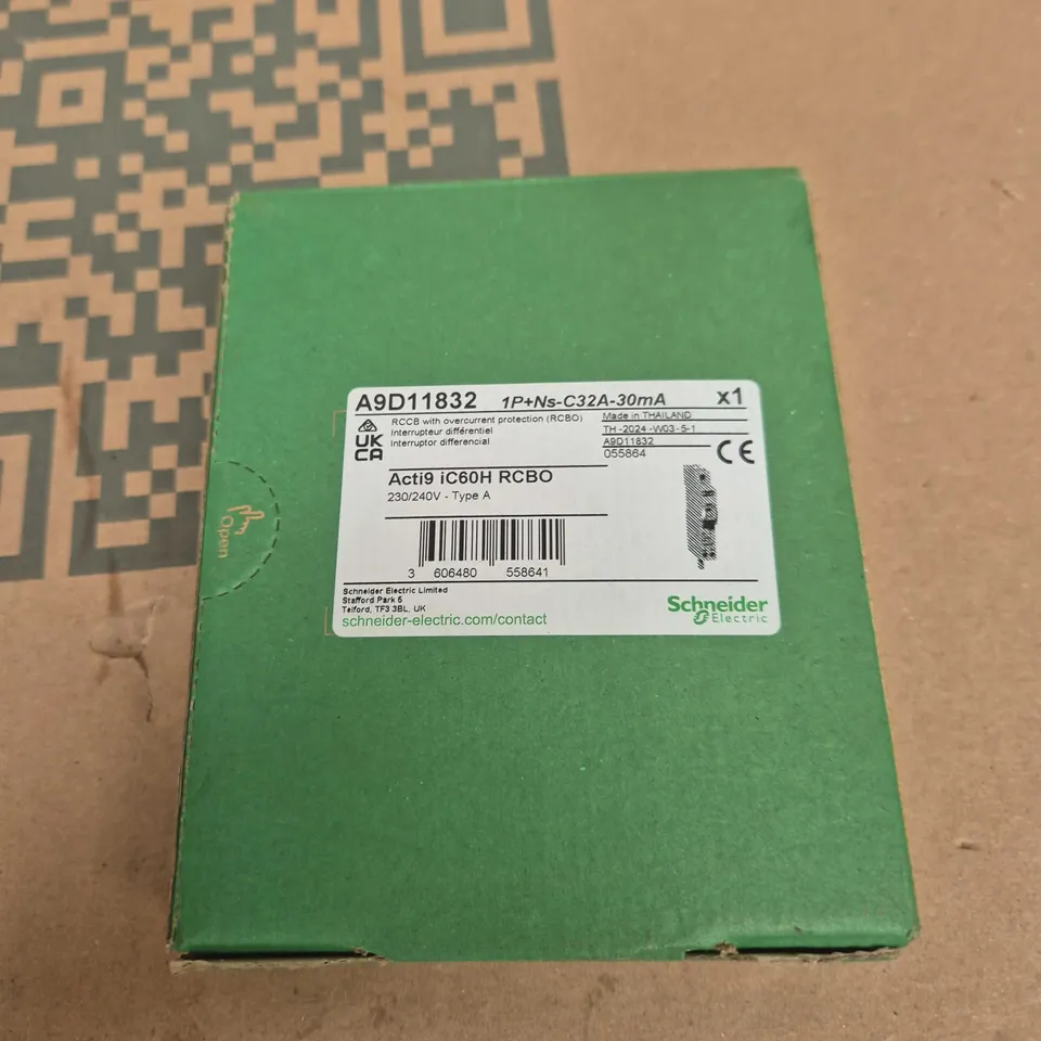 SCHNEIDER ELECTRIC ACTI9 IC60H RCBO 32A 30MA TYPE A – 1P+N, BOXED (A9D11832)