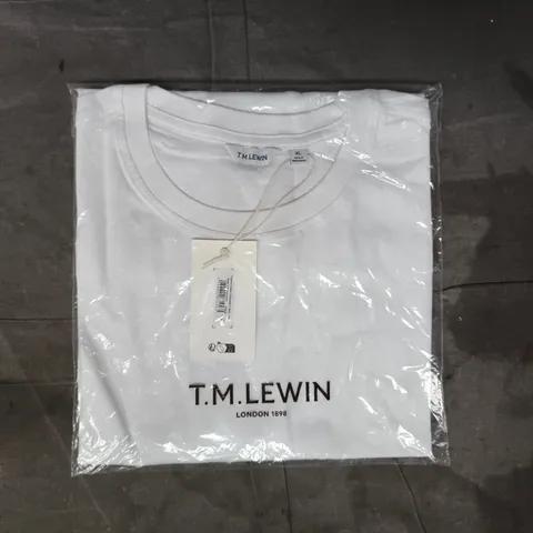 BAGGED T.M.LEWIN ORGANIC COTTON CREWNECK T-SHIRT IN WHITE SIZE XL