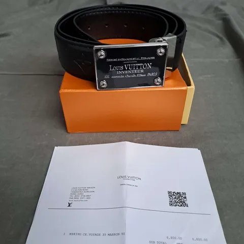 BOXED LOUIS VUTTON BELT IN BLACK 44/110