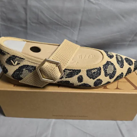BOXED PAIR OF VIVAIA MARIA LEOPARD PRINT SHOES - UK SIZE 4