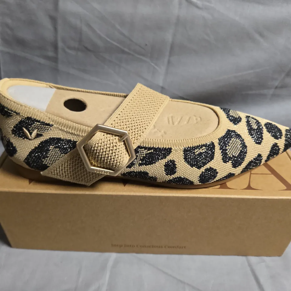 BOXED PAIR OF VIVAIA MARIA LEOPARD PRINT SHOES - UK SIZE 4