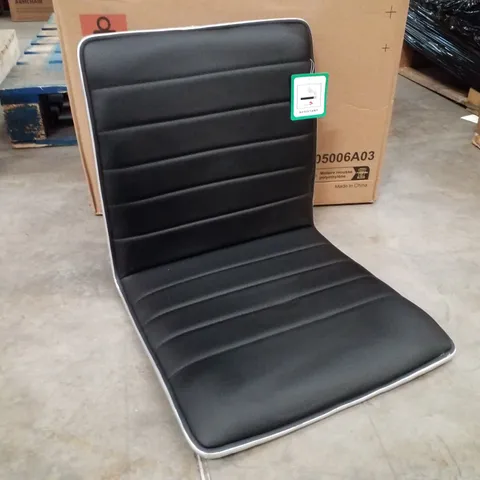 BOXED SET OF 2 BAR STOOLS - BLACK LEATHER
