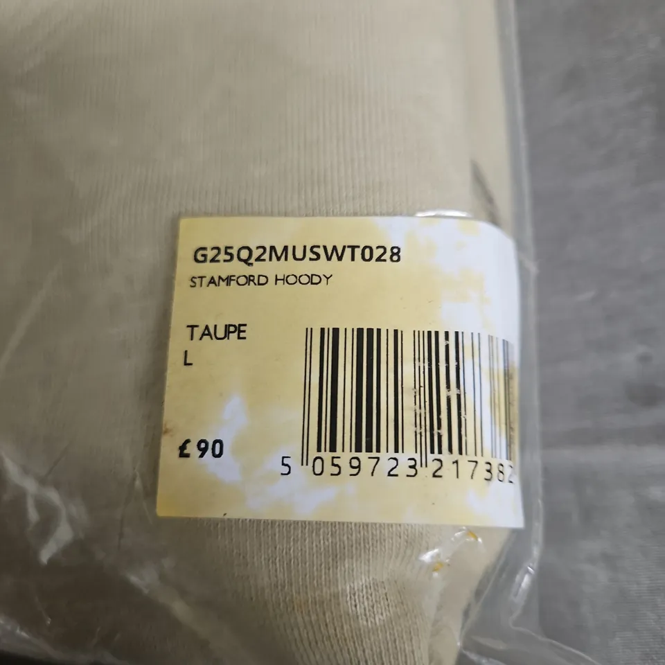 PRETTY GREEN STAMFORD HOODY – TAUPE, SIZE L