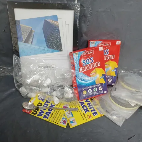 APPROXIMATELY 15 ASSORTED ITEMS TO INCLUDE INSPIRE BY HAMPTON FRAMES PICTURE FRAME DYLON S.O.S COLOUR RUN, WHITE TACK