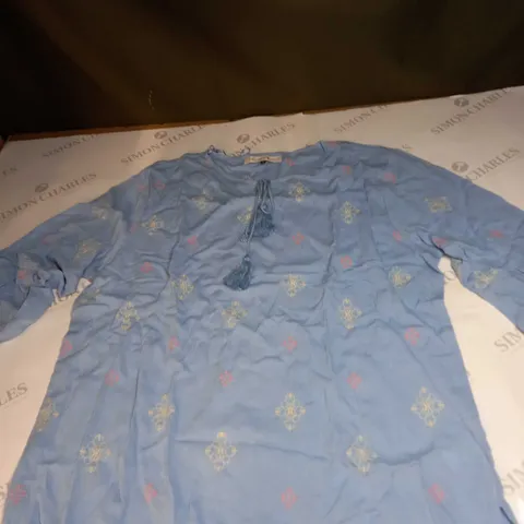 MAISON DE NIMES EMBROIDERED BLOUSE IN BLUE - XL