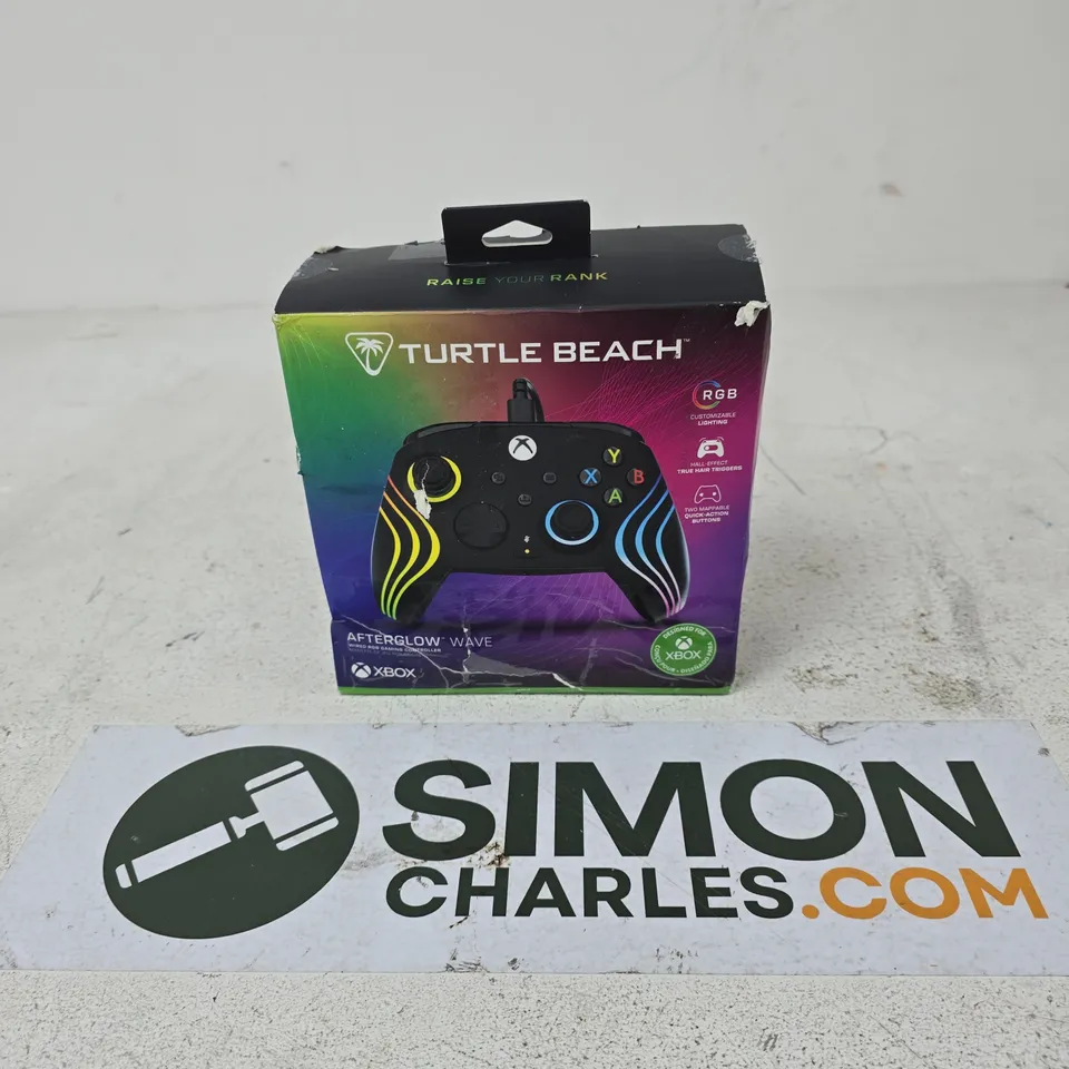 XBOX WIRELESS CONTROLLER WITH USB-C CABLE + TURTLE BEACH AFTERGLOW WAVE CONTROLLER IN BOX (RGB)