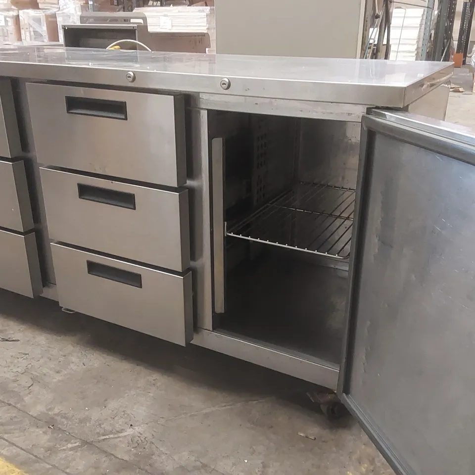 PRECISION HCU311 6 DRAWER, 1 DOOR BENCH FRIDGE