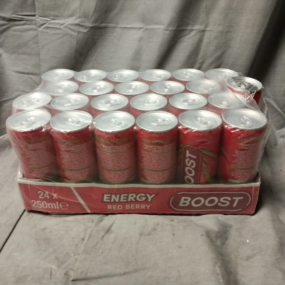 BOOST ENERGY DRINK - RED BERRY, 24 X 250ML (PACK)
