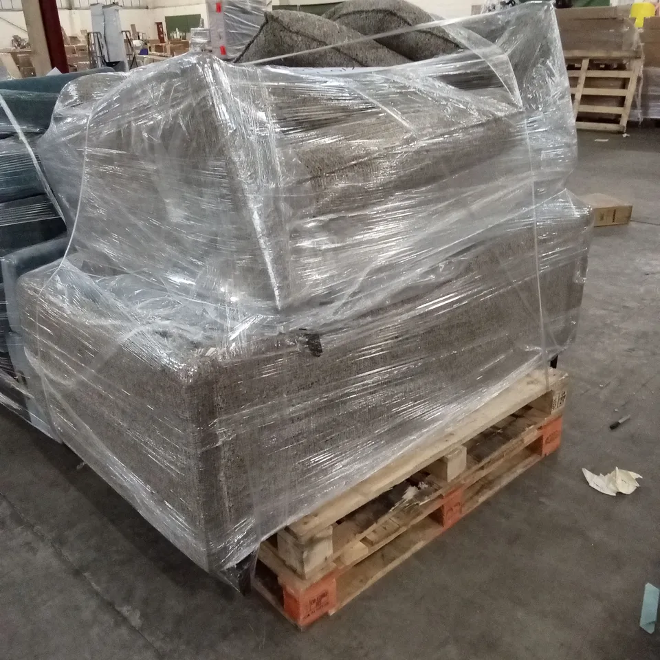 PALLET OF ASSORTED INCOMPLETE DESIGNER SOFAS AND UPHOLSTERY ITEMS 