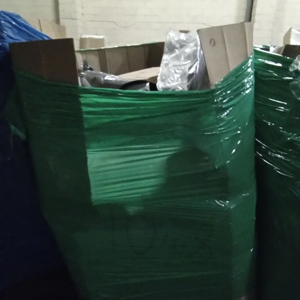 PALLET OF ASSORTED ITEMS INCLUDING MOVTOTOP FOLDING TRAMPOLINE, ACCSTORE FABRIC WARDROBE, STOREMIC TOILET SEAT, DUPRAY STEAM CLEANER, USA POSTER, MERDIA GUN CASE
