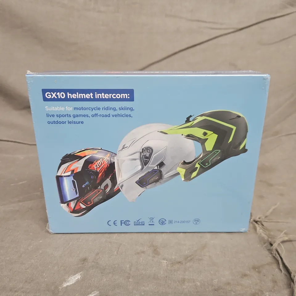 GX10 HELMET INTERCOM – MOTORCYCLE HELMET COMMUNICATION DEVICE (BOXED)