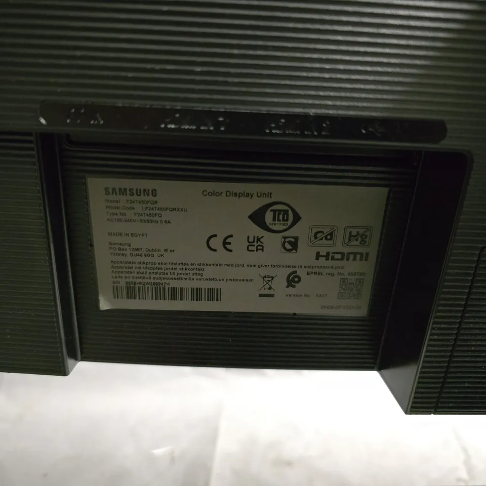 SAMSUNG COLOUR DISPLAY MONITOR - MODEL F24T450FQR