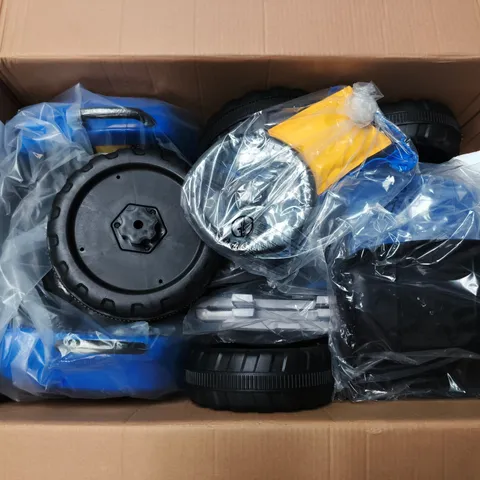 HOMCOM RIDE ON TRACTOR, BATTERY POWERED ELECTRIC CAR, WITH DETACHABLE TRAILER, REMOTE CONTROL, MUSIC, BLUE 