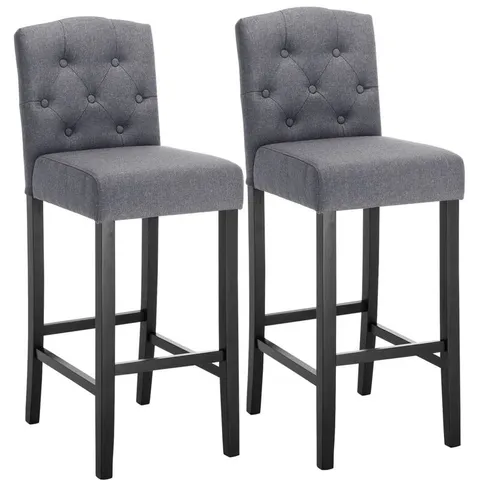 BOXED SET OF 2, BROOTEN UPHOLSTERED COUNTER STOOL - DARK GREY (1 BOX)