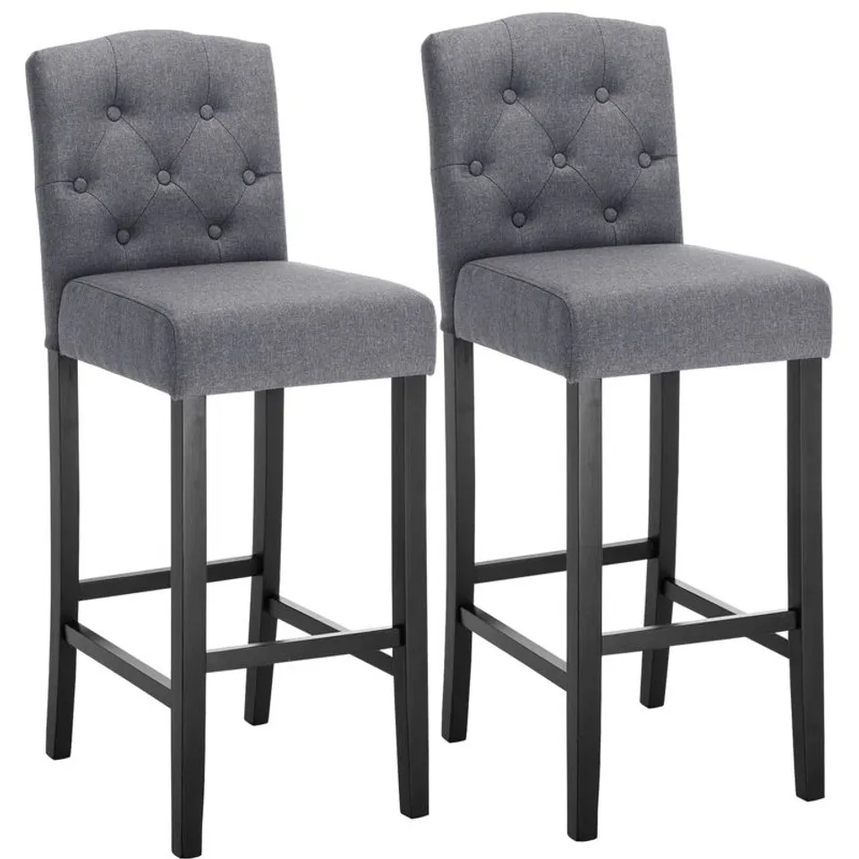 BOXED SET OF 2, BROOTEN UPHOLSTERED COUNTER STOOL - DARK GREY (1 BOX)
