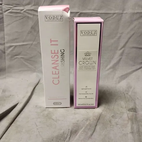 VODUZ NOURISHING SHAMPOO 300ML AND VELVET CROWN CONDITIONING SPRAY 200ML