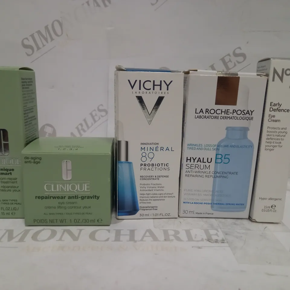 LOT OF 5 ANTI-AGEING SKINCARE ITEMS, TO INCLUDE LA ROCHE-POSAY, NO 7, CLINIQUE & VICHY