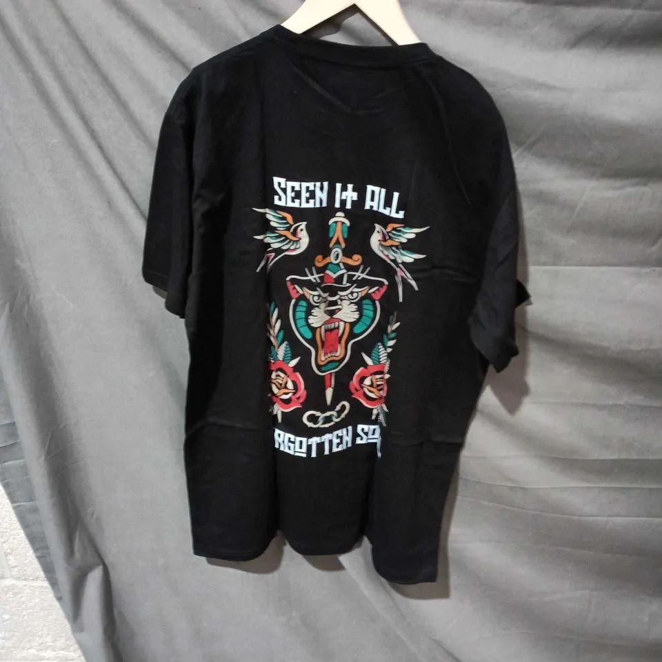 FORGOTTEN SOUL T-SHIRT – BLACK, XL, SEEN IT ALL BACK GRAPHIC