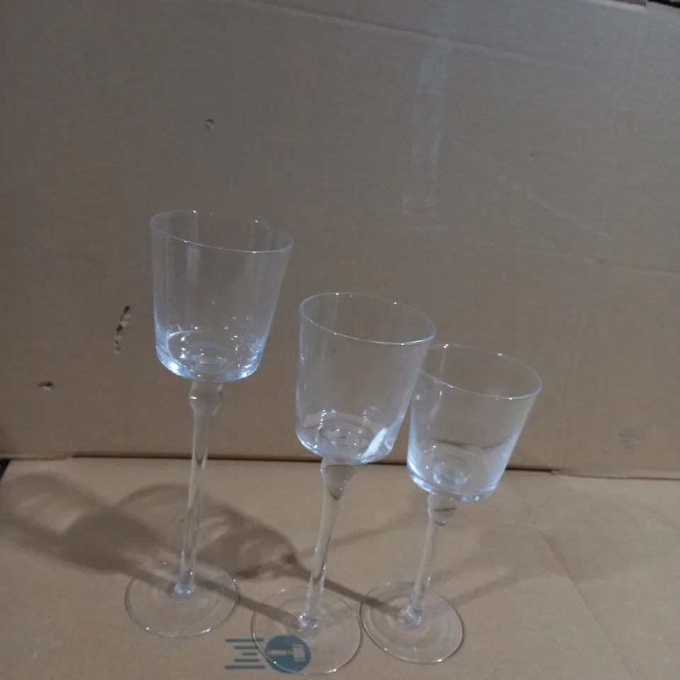 3 SETS OF HOUSEHOLD CANDLESTICK HIGH QUALITY GLASSES 